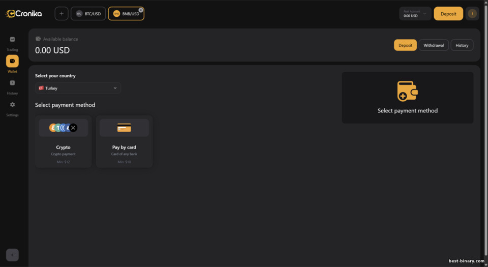 Cronika วิธีเติมเงินเข้าบัญชี