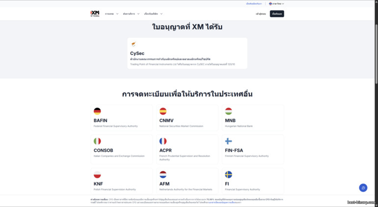ใบอนุญาตและการจดทะเบียนของ XM ใบอนุญาตและการจดทะเบียนของ XM