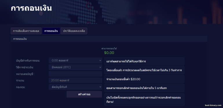 วิธีถอนเงินของ ute.limited