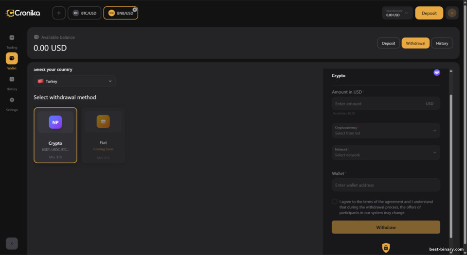 Cronika วิธีถอนเงิน