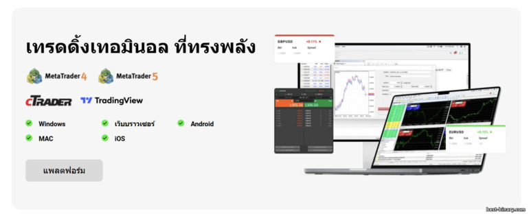 แพลตฟอร์มเทรดของ IC Markets แพลตฟอร์มเทรดของ IC Markets