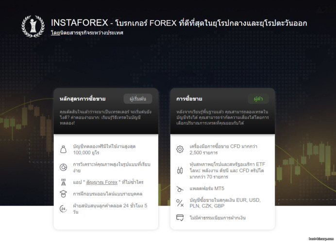 ข้อเสนอและโปรโมชันของ Instaforex ข้อเสนอและโปรโมชันของ Instaforex