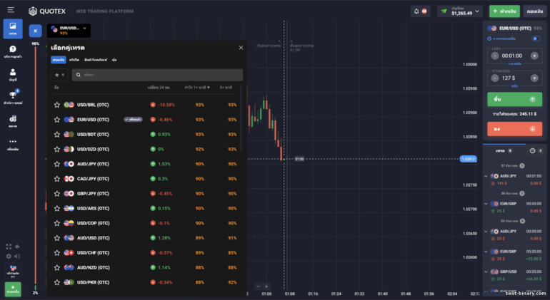 แพลตฟอร์มการซื้อขาย Quotex