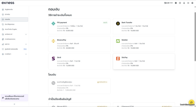 วิธีถอนเงินของ Exness วิธีถอนเงินของ Exness