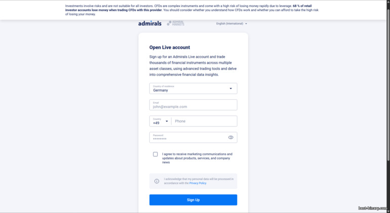 โบรกเกอร์ Admirals สมัครบัญชี โบรกเกอร์ Admirals สมัครบัญชี