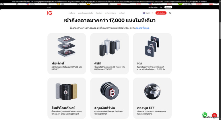 โบรกเกอร์ IG Markets สินทรัพย์ที่เทรดได้ โบรกเกอร์ IG Markets สินทรัพย์ที่เทรดได้
